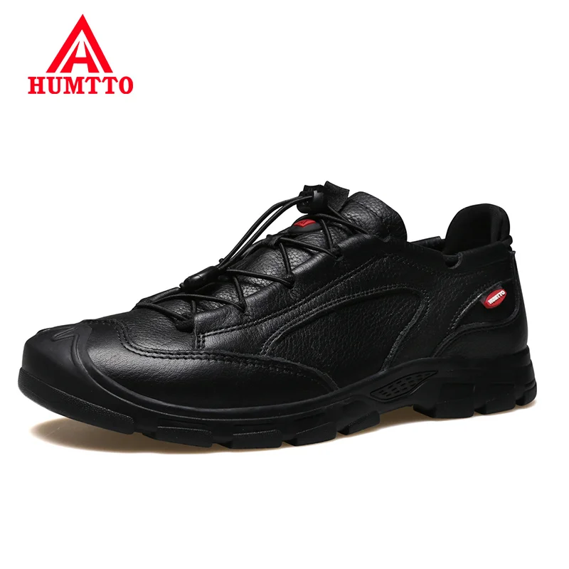 HUMTTO Leather Sport Hiking Shoes for Men New Climbing Sneakers Mens Waterproof Trail Walking Safety Outdoor Trekking Boots Male