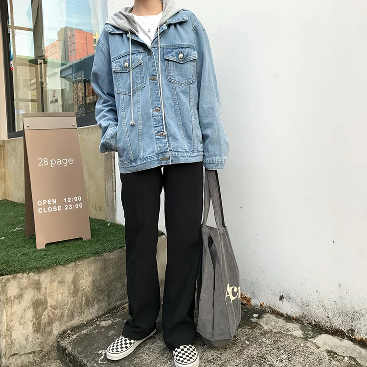 Джинсы корейского стиля куртка Для женщин свободные джинсовые куртки Femme 2021