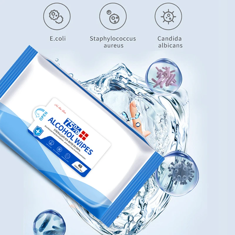Одноразовые 75% дезинфицирующий спирт салфетки 40 шт./пакет влажные анти бактерий