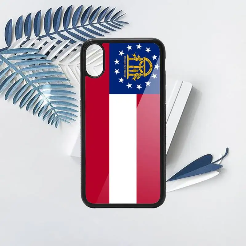 

Georgia National Flag Phone Case PC for iPhone 11 12 pro XS MAX 8 7 6 6S Plus X 5S SE 2020 XR