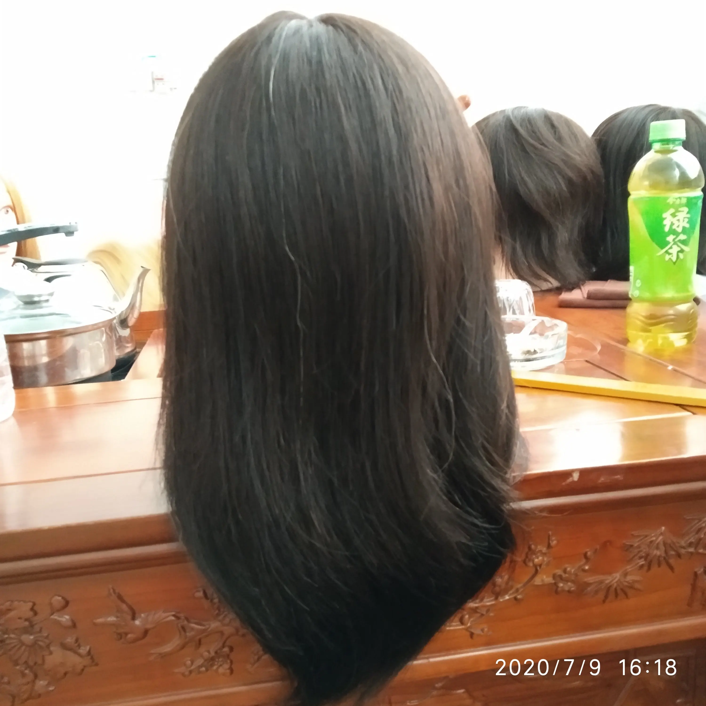 100% Human Hair Doll Head For  Sale Hairdressers Practice Paint Dye Bleach Curl Iron Braid Cut Hair Training Mannequin Head enlarge