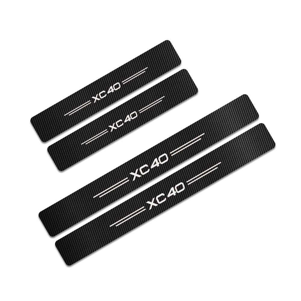 XC40 4PCS Car Stickers For Volvo S60 XC90 V40 V50 V60 S60 S90 V90 XC60 XC40 AWD T6 Auto Door Threshold Carbon Protector Accessories - Название цвета: XC40