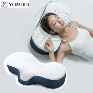 memory foam bedding pillow neck protection bow shaped sleeping pillows support head orthopedic relax health cervical neck free global shipping