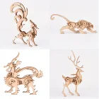 DIY лазерная резка 3D Деревянный пазл Животные Олень Тигр лиса Дракон игрушки сборные наборы настольное украшение для детей