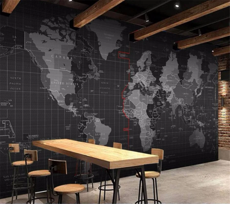 

wellyu Customize any size fresco wallpaper 3D Personality Technology World Map Mural Background Wall papel de parede