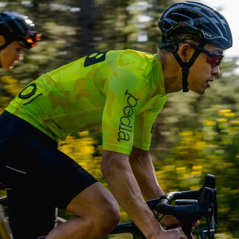 

Зеленая камуфляжная майка для велоспорта с коротким рукавом, Мужская одежда для велоспорта, быстросохнущая одежда