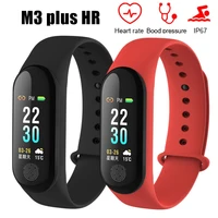 m3 plus hr waterproof smart bracelet p67 blood pressure heart rate monitoring pedometer multi function sports can smart watch