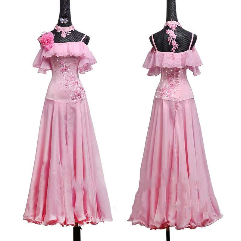 Платье для бальных танцев костюм соревнований длинное платье с открытыми