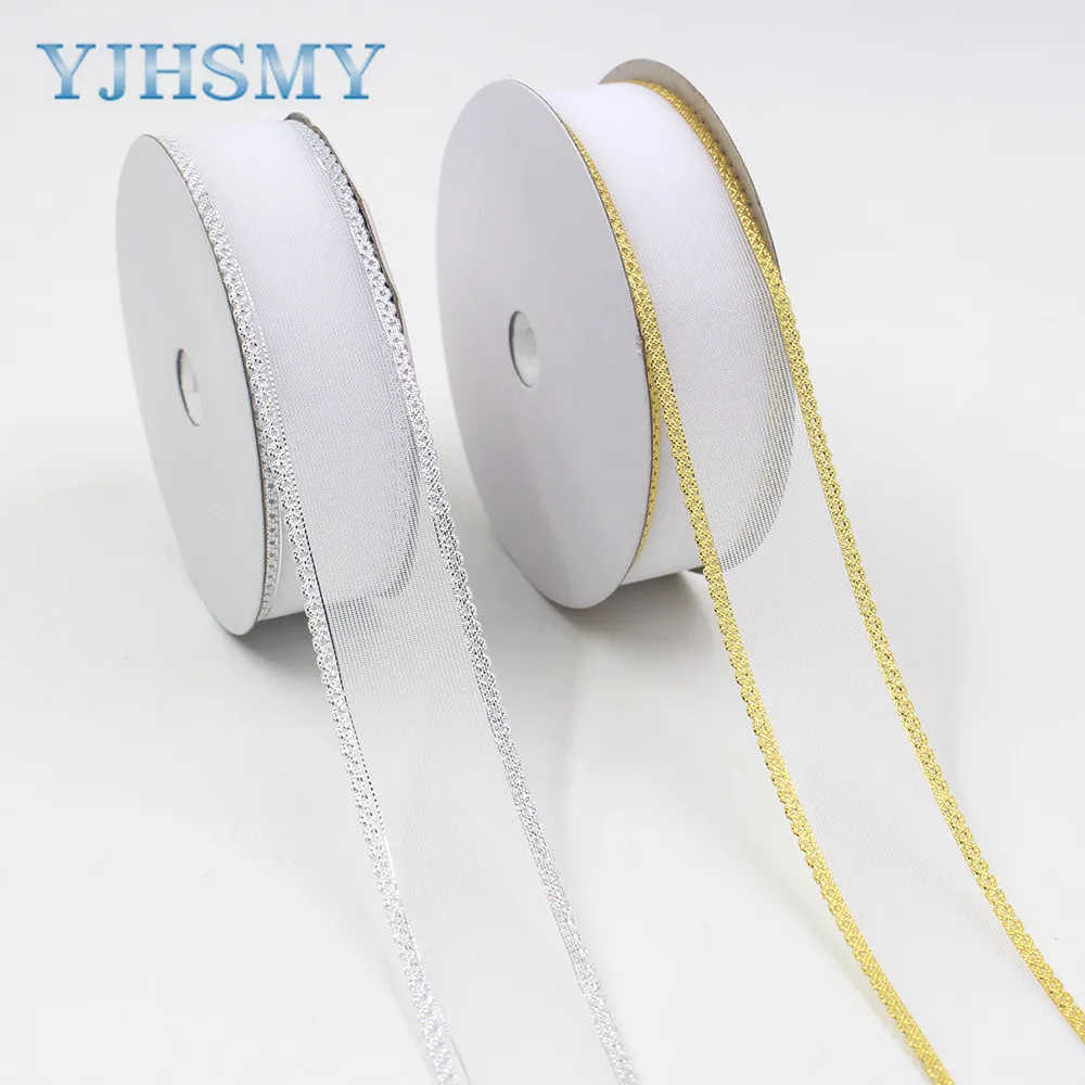 YJHSMY L 20325 184 5 ярдов 25 мм Двусторонняя бронзовая прозрачная пряжа плетение