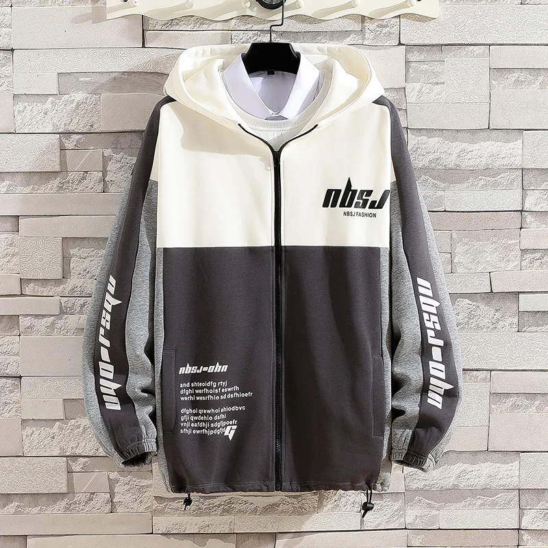 

Fall 2021 High Street Men's Hoodie Hip Hop Patchwork Sweatshirt Fashion Casual Men's Top Harajuku Sweatshirt Wide Sportswear