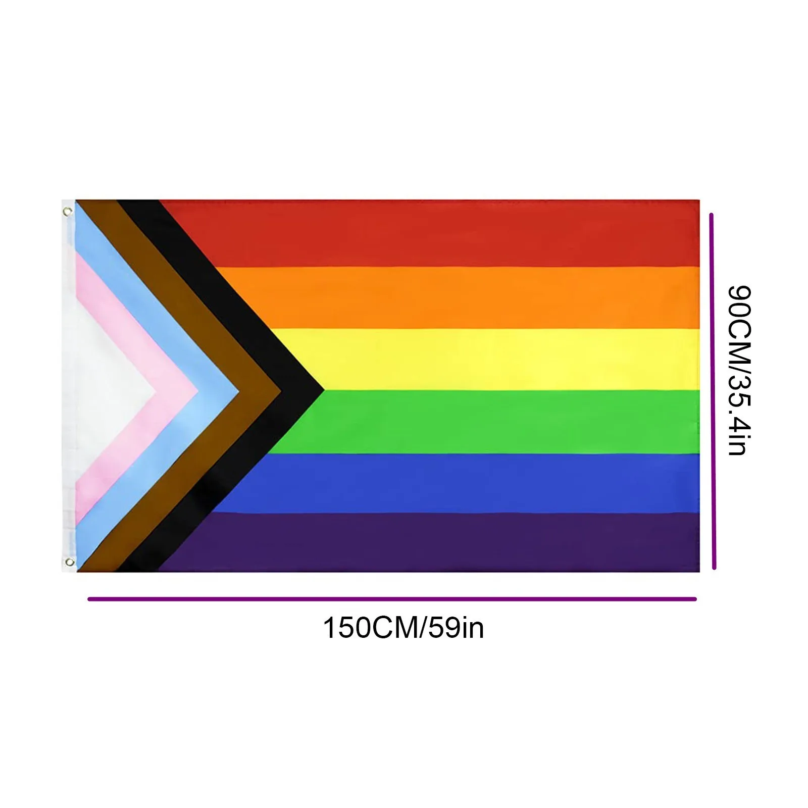 

Rainbow Pride Flag 6 Stripes 3x5ft Flag Vivid Color and UV Fade Resistant Canvas Header and Brass Grommets