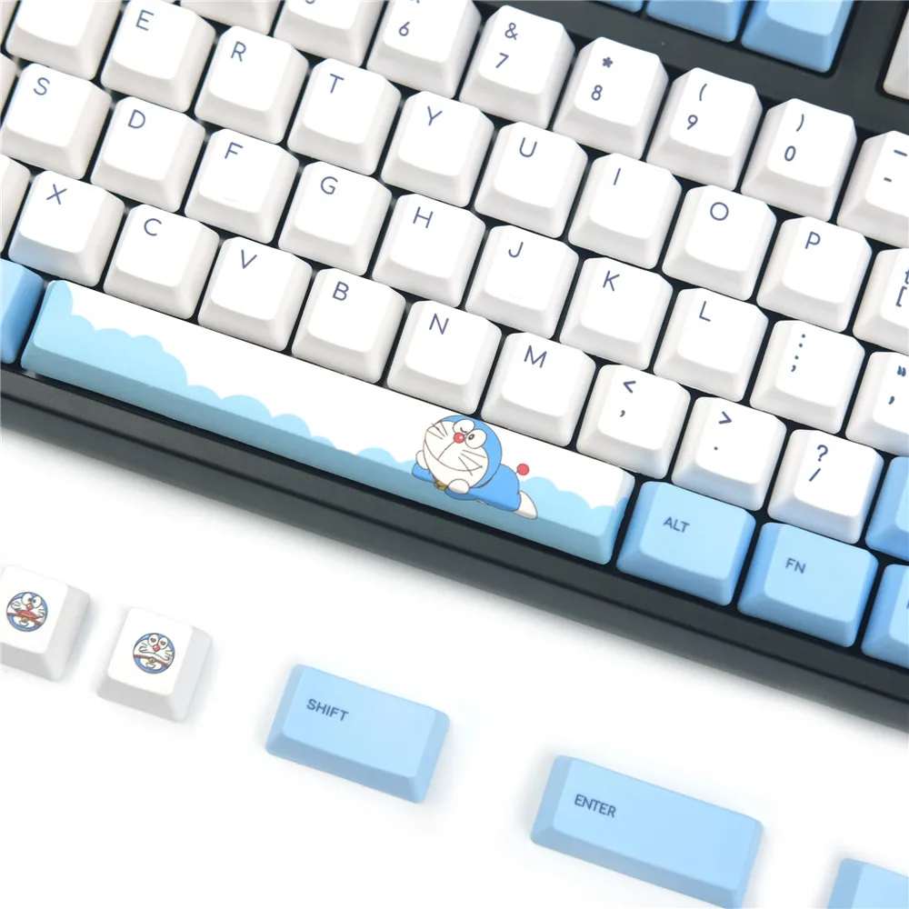 Механическая клавиатура Doraemon PBT keycaps OEM профильная с 108 клавишами сублимационная