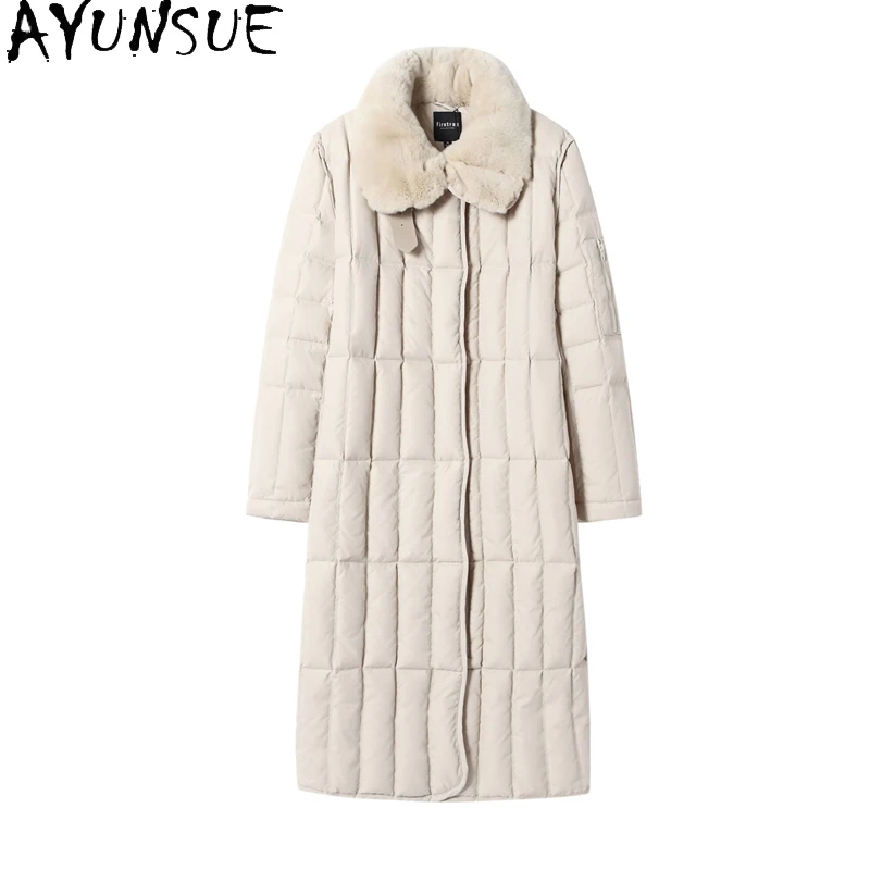 

Women's 2020 Down Female Winter Coat Parkas Rabbit Fur Collar Warm Puffer Jacket Women Chaqueta Mujer 005