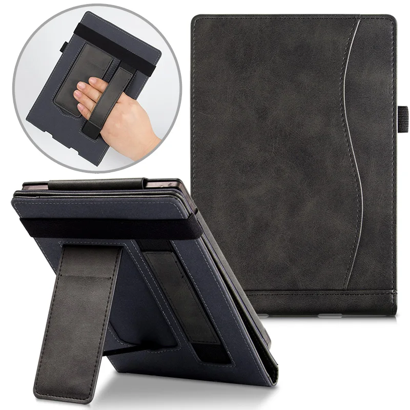 BOZHUORUI smart cover Чехол для Pocketbook 616 627 632 электронных книг, touch Lux 4/одноцветное Lux 2/Touch HD 3 раскладной стенд PU кожаный чехол - Цвет: PU leather-Black