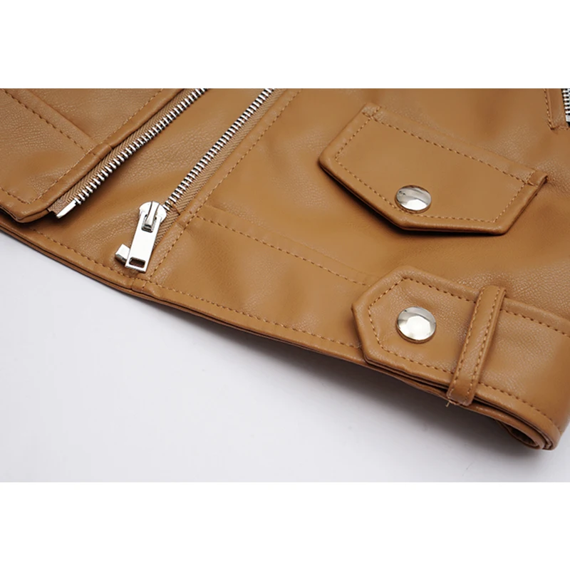 

FTLZZ 2021 Spring Autumn Faux Leather Jackets Women New Loose Casual Oversize Coat Female Lapel Motorcycles Locomotive Outwear