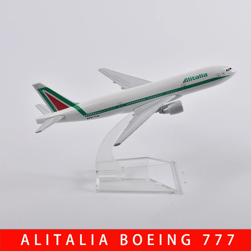 JASON tut&uacute;-Avi&oacute;n de Metal fundido a presi&oacute;n, de 16cm modelo de avi&oacute;n, Alitalia Boeing 777, colecci&oacute;n de regalo-1