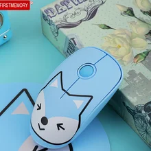 Wireless USB Mouse Cute Mute Game Optical Mause Mini Cartoon PC Mouse 3D Ergonomic Office Mice with Mousepad For Kid New Gifts