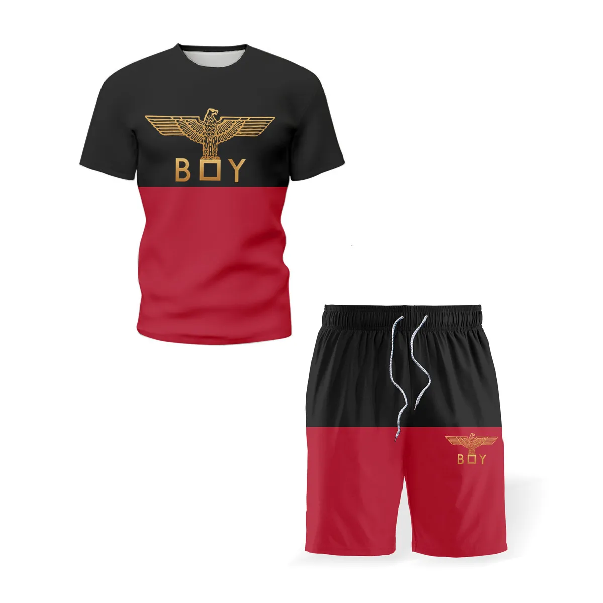 

Men's casual all-match sportswear sports shorts running suit summer T-shirt + shorts sports 2-piece set new 2021