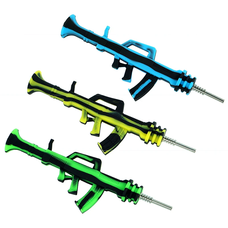 Креативная силиконовая курительная трубка с титановыми гвоздями 10 мм для воска