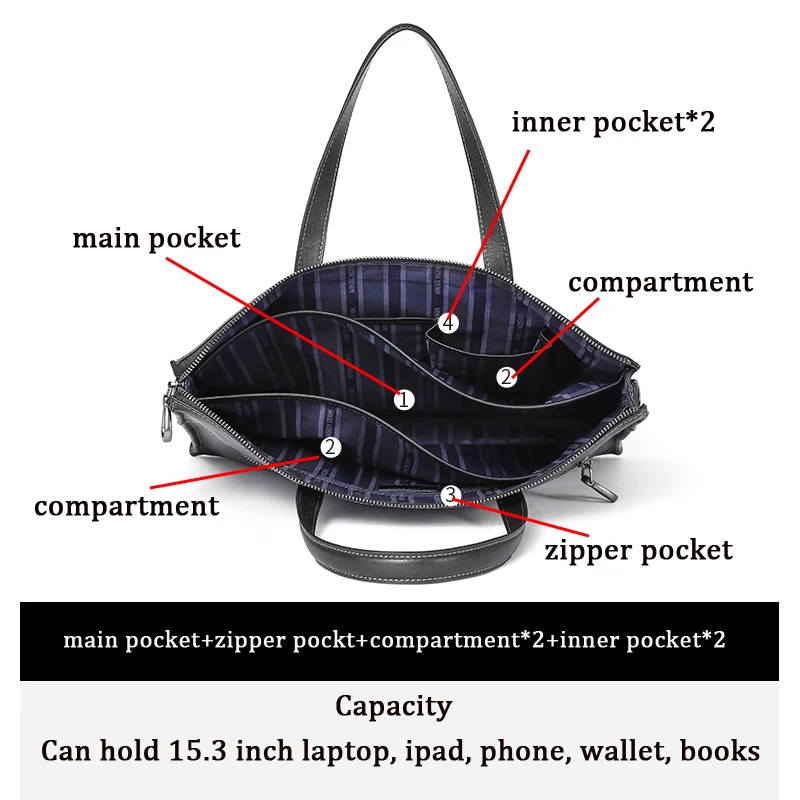 Bison Denim Large Capacity Genuine Leather Handbags Men Luxury Laptop Briefcase Male Business Travel Quality Shoulder Bag