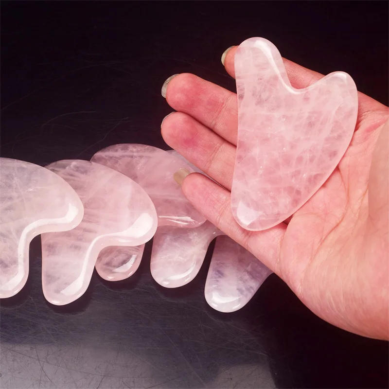 Натуральный нефритовый ролик из Натурального Розового Кварца массажный камень