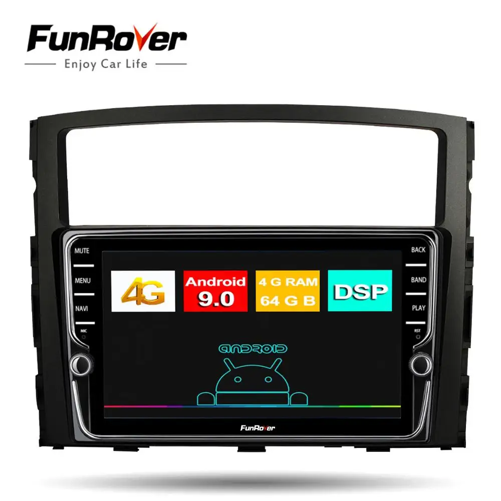 Funrover android 9,0 8 ядерный Автомобильный dvd Радио мультимедийный плеер для MITSUBISHI Pajero V97 V93 2006- 4G+ 64G gps навигация DSP