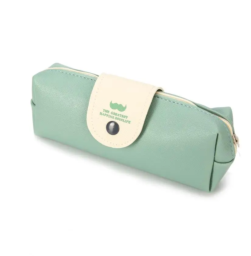 ПУ кожаный пенал для карандаша ручки косметический макияж монета сумка на молнии