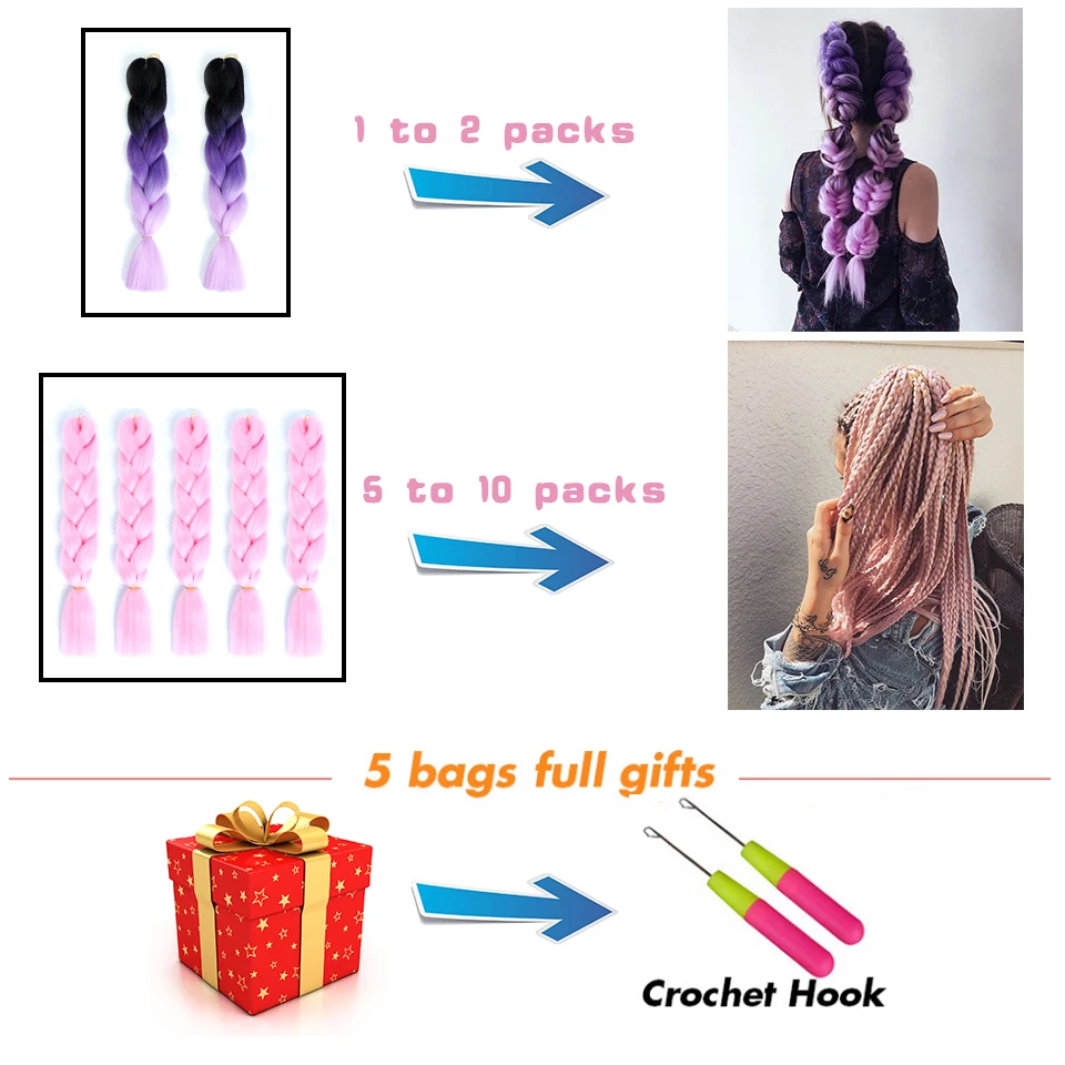 AILIADE африканские косички из вискозы Длинные Омбре Джамбо синтетические плетеные