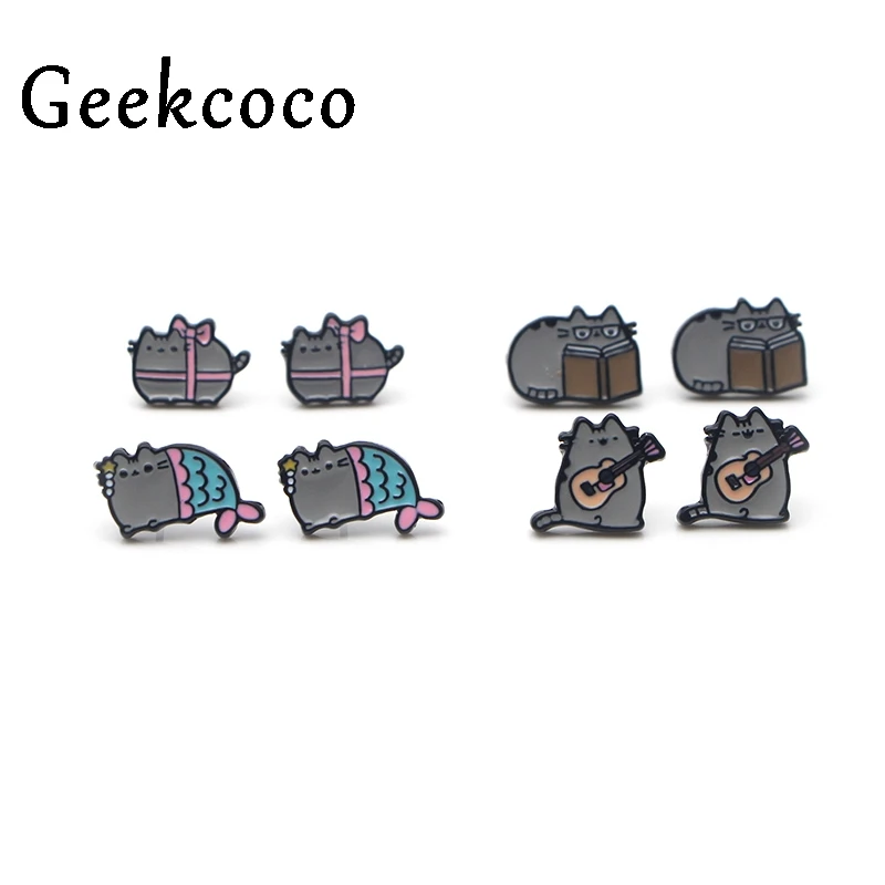 

Cat Creative design earrings party favors jewelry gifts for girlfriend for birthday presents Stud Earrings women earrings J0288