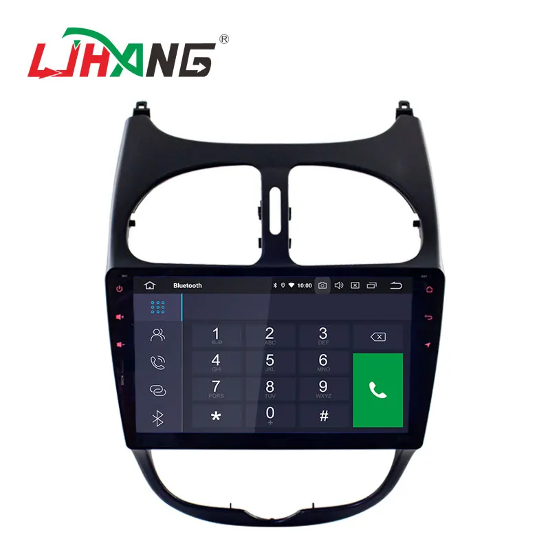 Автомобильный мультимедийный плеер LJHANG 9 дюймов Android 10 для Peugeot 206 1DIN