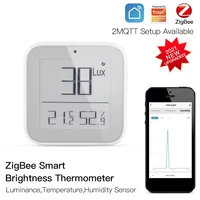 new zigbee 3 0 tuya mini indoor digital lcd temperature sensor humidity meter thermometer room hygrometer gauge weather station
