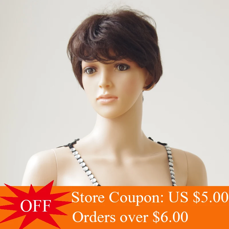 Натуральные волнистые человеческие волосы прическа с челкой бразильские парики