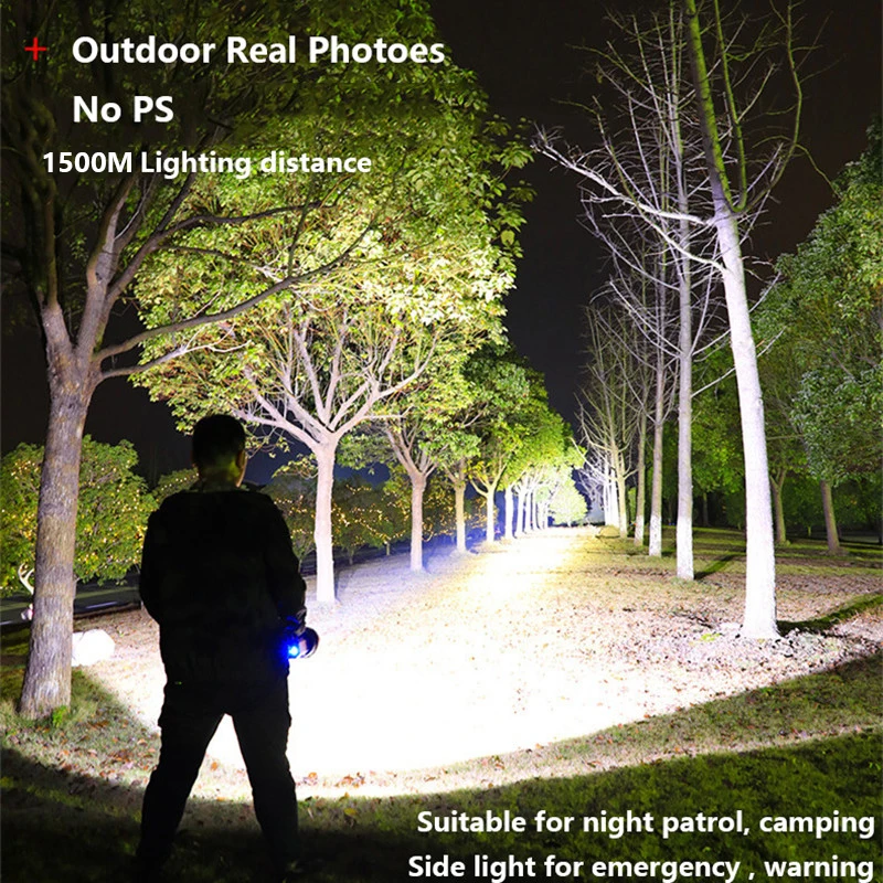 500000LM 100W Powerful LED Flashlight 1500M Long Range Portable Spotlights XHP70 Searchlight USB Recharge Camp Tactical Torch | Лампы и