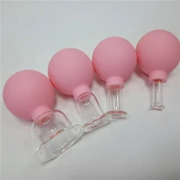 4pcs vacuum cupping cups set rubber head glass anti cellulite massage chinese therapy face cupping set cans for health massage