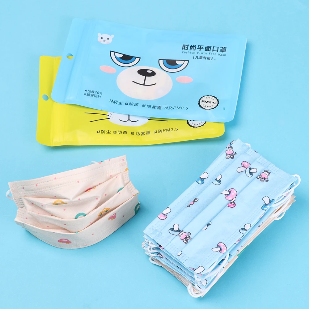 3 слойная защитная маска для рта детская мультяшная нетканые пылезащитные