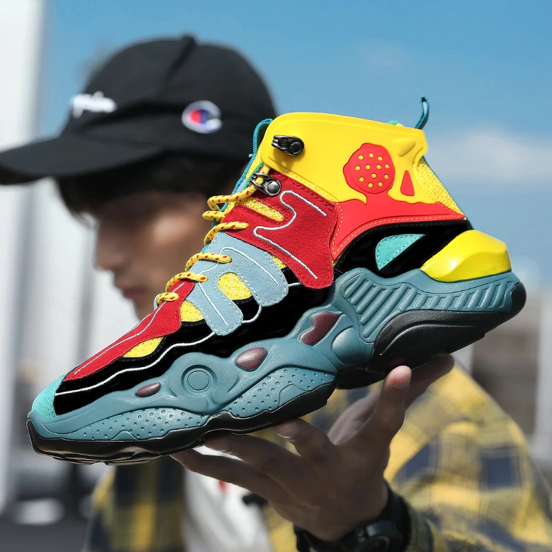 

Кроссовки мужские высокие, спортивная обувь для баскетбола, уличные, черные/белые, удобные, размер 39-44