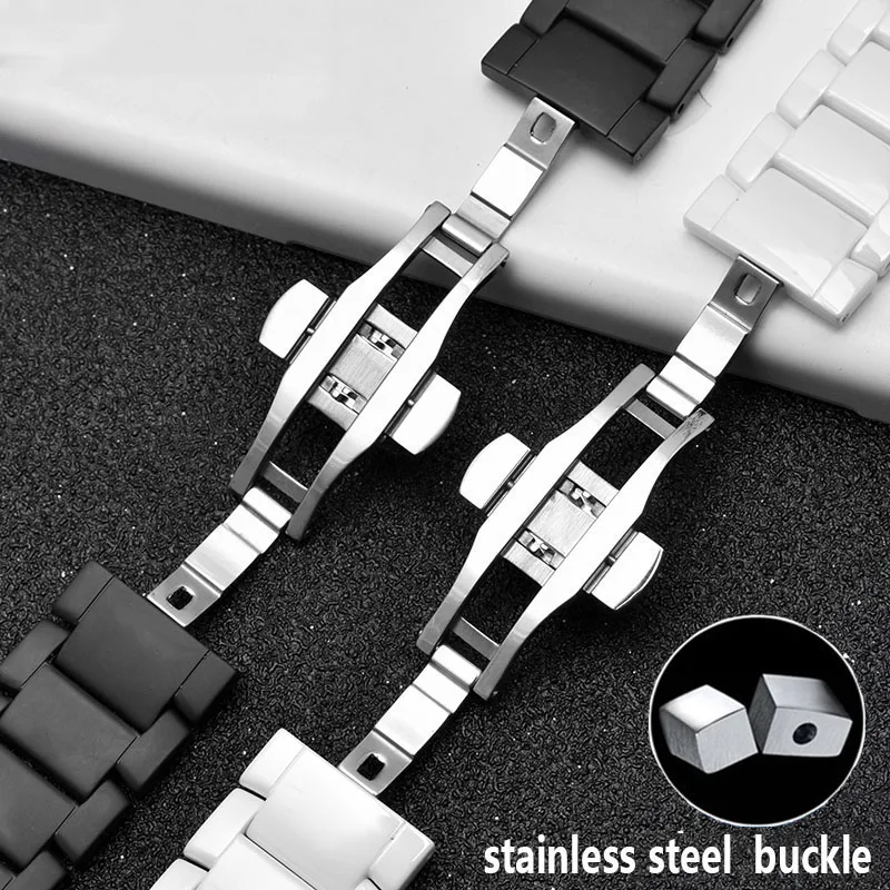 high quality Ceramic watchband for AR1507 AR1508 AR1508 Samsung Galaxy watch S3 gear 46mm watch bracelet straps 22mm
