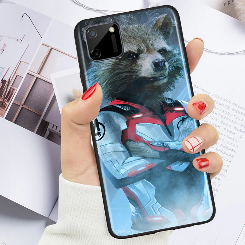 

Rocket Racoon Marvel cute for OPPO Realme V15 X5 X3 X50 X7 X2 C17 C11 C3 C2 7 7i 6 6S 6i 5 3 2 Pro Soft Black Phone Case