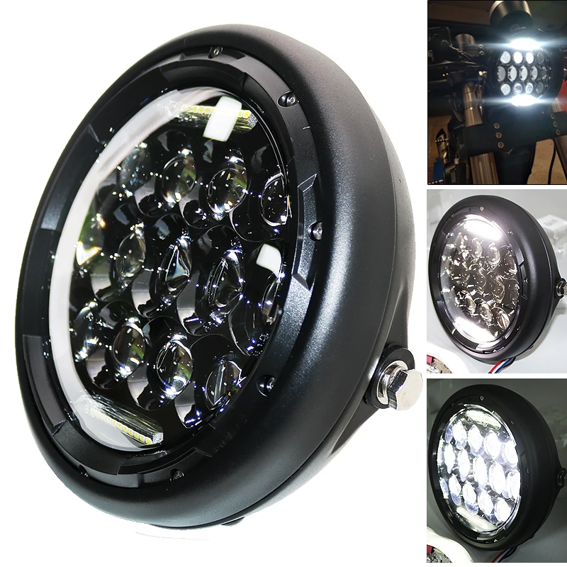 7 5 дюймов мотоциклетные фары светодиодные DRL кронштейны белый свет круглый