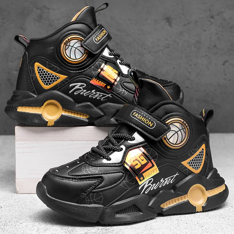 

XCWLKJ Детские баскетбольные ботинки для мальчиков обувь удобные противоударные кроссовки зимняя повседневная обувь с высоким верхом поддержка Прямая поставка