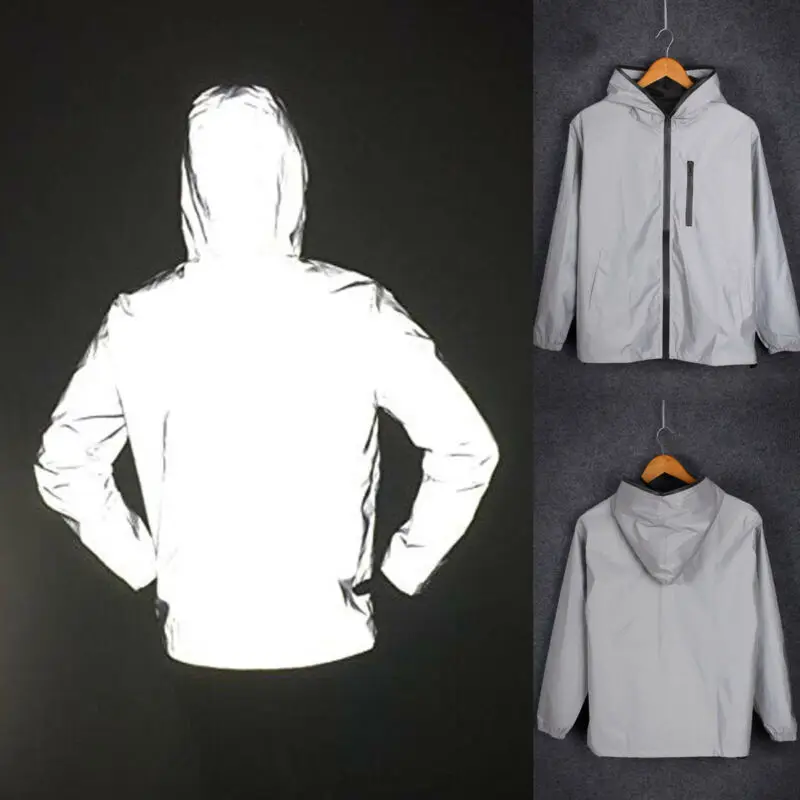 Мужская водонепроницаемая куртка с капюшоном серебристая ветрозащитная рукавом