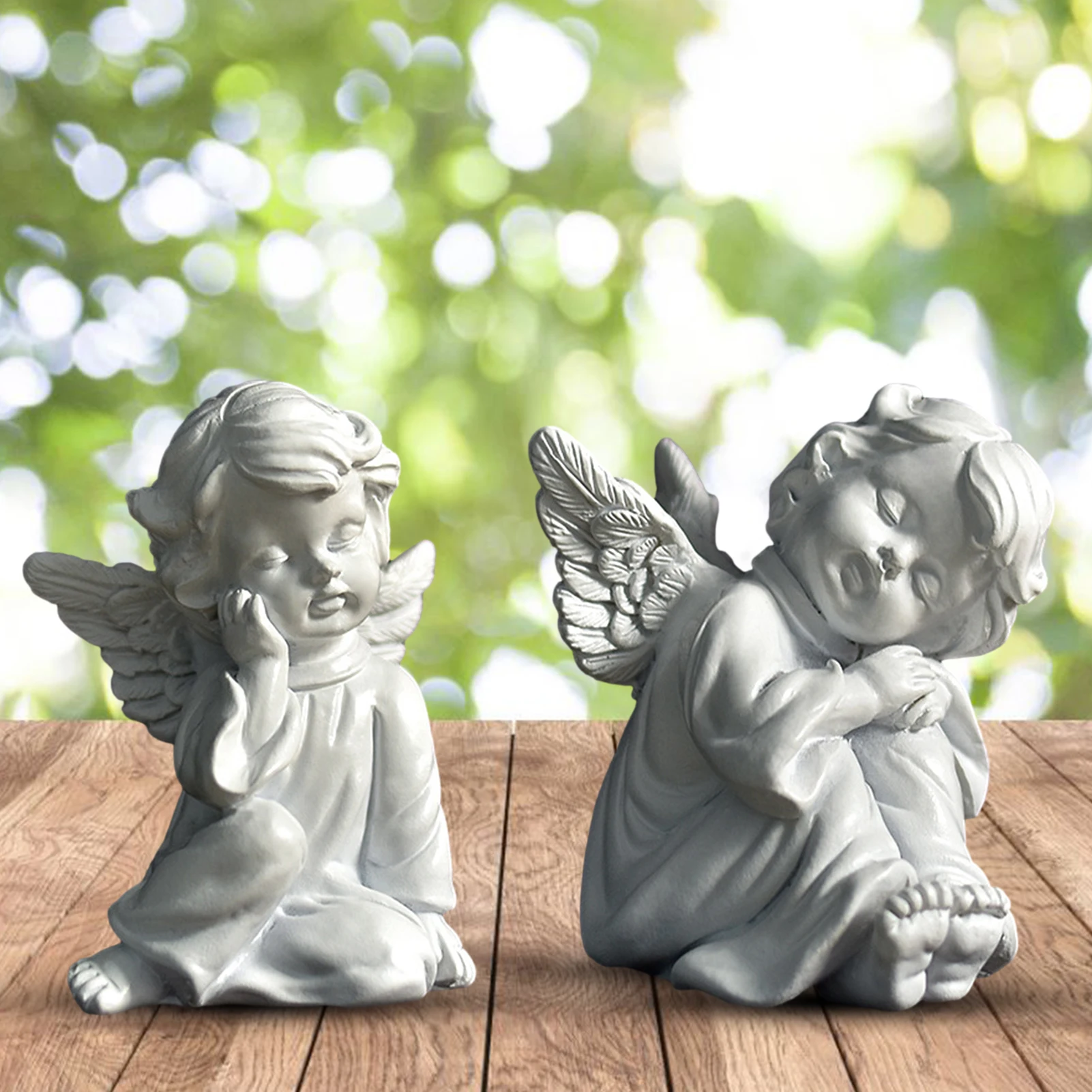 

Kawaii Angel Figurine European Flower Fairy Reisn Sculpture Office Desktop Ornament Garden Miniature Home Decoration Accessories