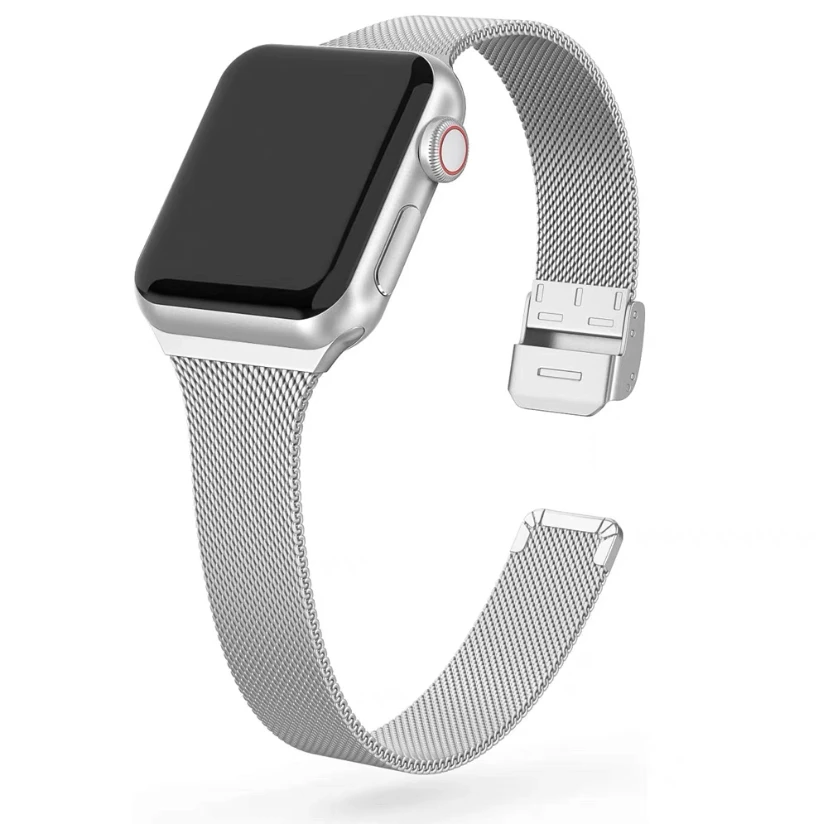 

38mm 42mm For Apple Watch band 2,3,4,5,6 Generation Milanese Buckle Small Waist Metal Stainless Steel Buckle Strap 40mm 44mm