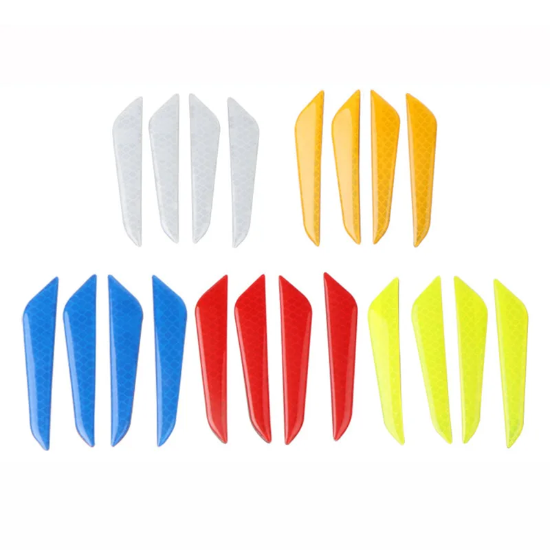 

4pcs Car Door Stickers Warning Mark Reflective Tape Auto Exterior Accessories Safety Reflective Strip Light Reflector