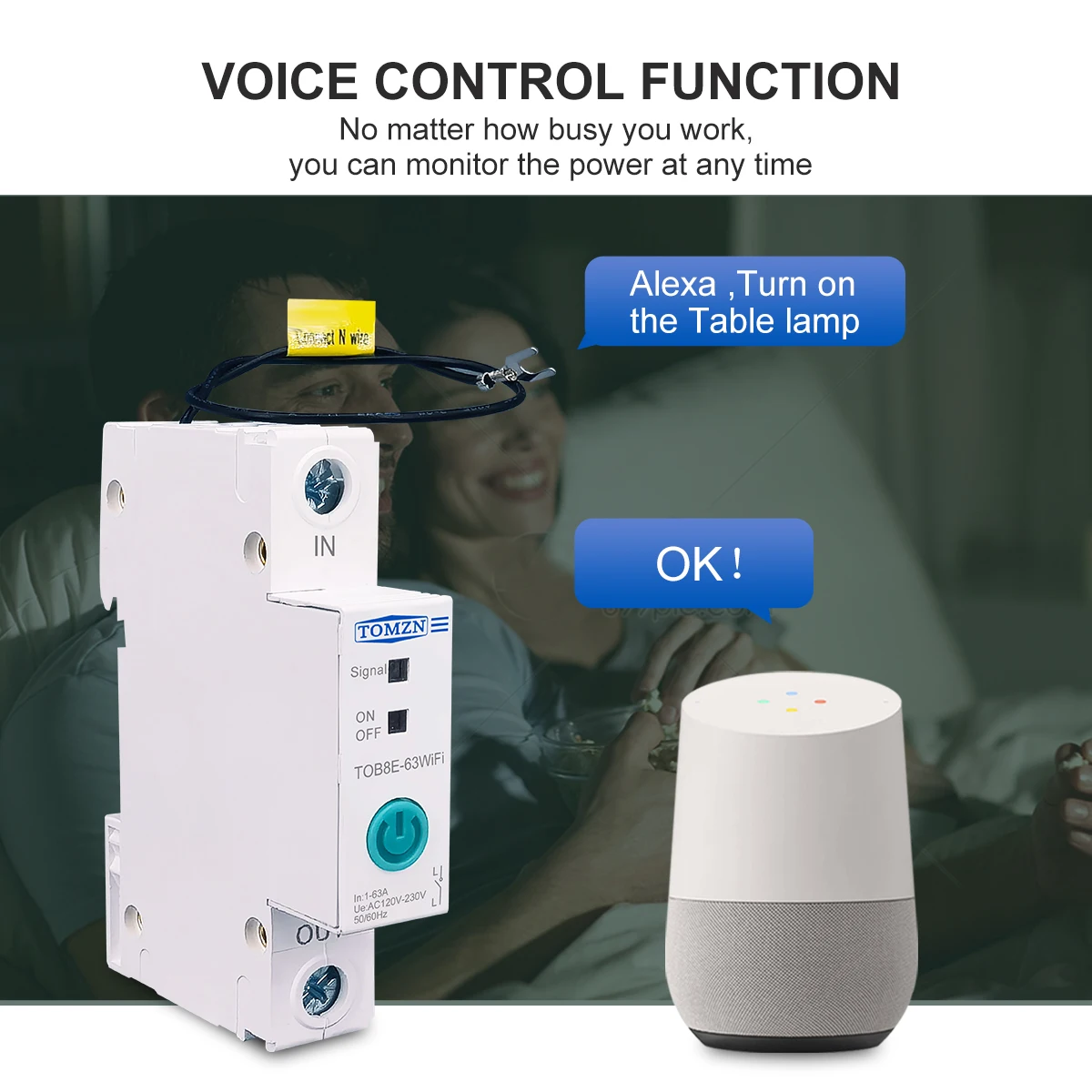 63A Din Rail WIFI Circuit Breaker Smart Switch Remote Control by Ewelink APP for Home 18mm without metering function | Обустройство