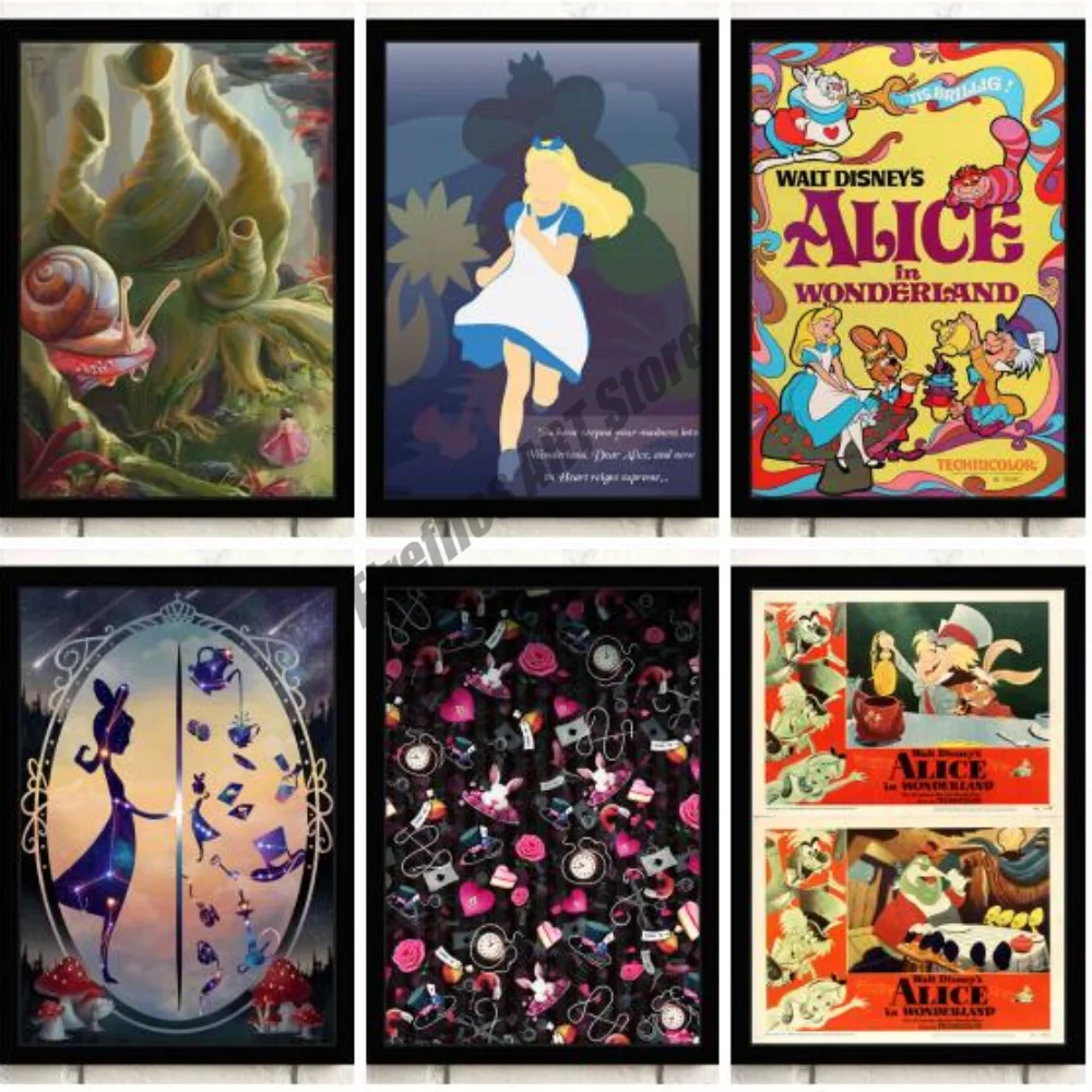 

Disney Canvas Painting Wall Art Alice In Wonderland Nordic Posters and Prints Home Decoration Pictures for Living Room Decor