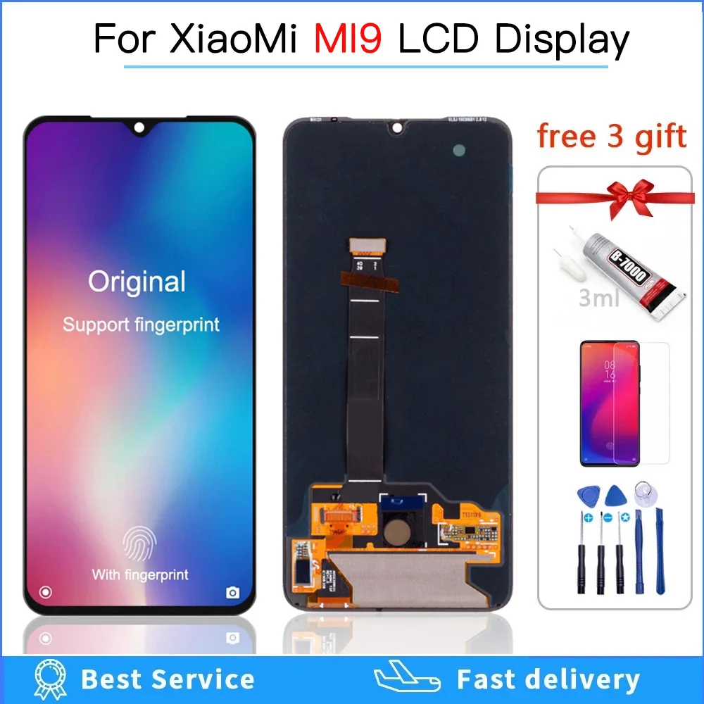 6 39 ''Оригинальный ЖК дисплей для xiaomi Mi 9 Mi9 + сенсорный экран дигитайзер сборка