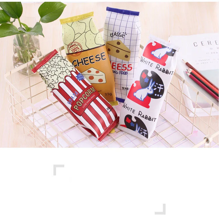 1 шт. симпатичная сумка для ручек с закусками простой женский чехол карандашей