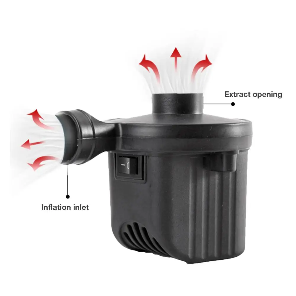 Электрический воздушный насос с 3 насадками портативный для воздушного матраса