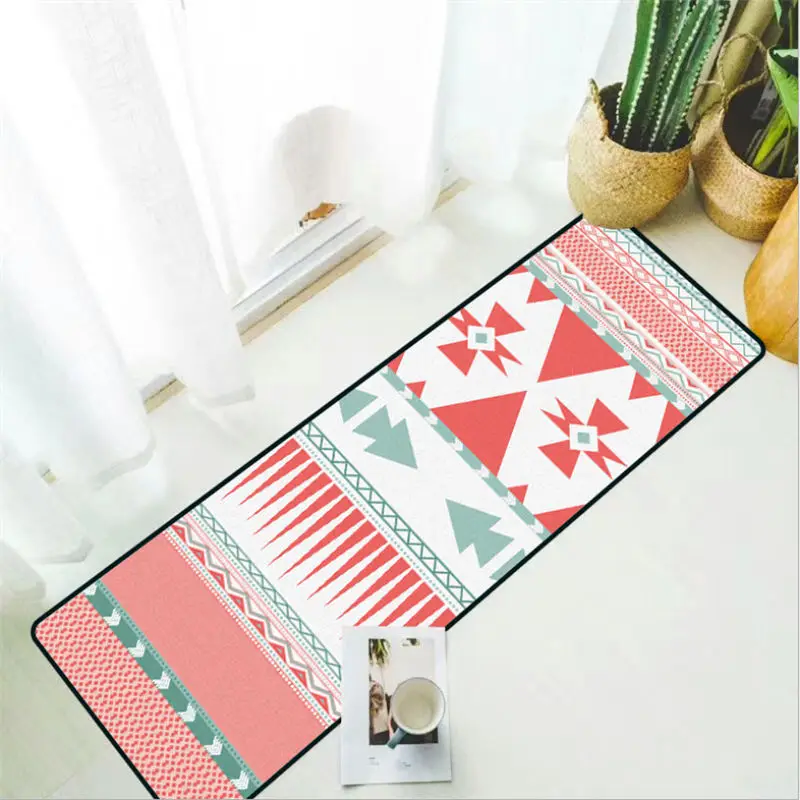 Розовый ковер с мультяшным геометрическим рисунком кухонные коврики домашний